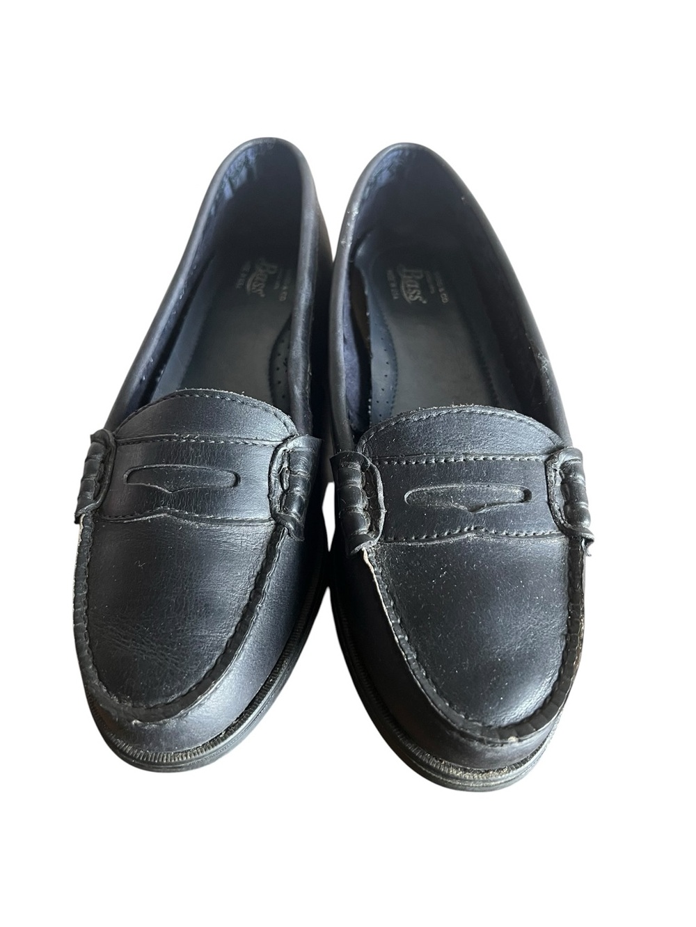 G.H. Bass Weejuns Made USA Black Leather Penny Loafers Womens 7M Preppy Classic